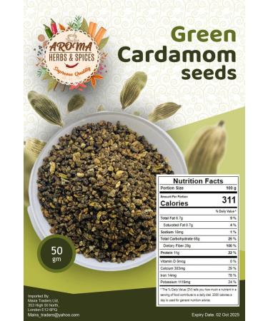 Green Cardamom Seeds | Elaichi Seeds | Flavourful & Aromatic | 50 gm | 100% Pure & Natural |
