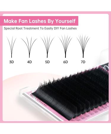Self-Fan Eyelash Extensions | C D Curl 2D-20D Volume Lashes | 0.07mm Thickness | 10mm Length | International Shipping - Buy Online on SooperMarket.com