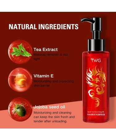 Dark Tea Cleansing Oil For Face Deep Cleansing Oil Oil Cleanser Korean For Daily Makeup Removal Oil Face Cleanser To Shrink Pores Cleansing Waterproof Foundation Mascara & Blush - 120ml - Buy Online on SooperMarket.com