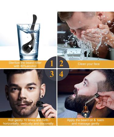 Beard Growth Kit with Derma Roller, Oil, Balm, Comb - Facial Hair Growth Products for Men - Perfect Birthday Gift - Buy Online on SooperMarket.com