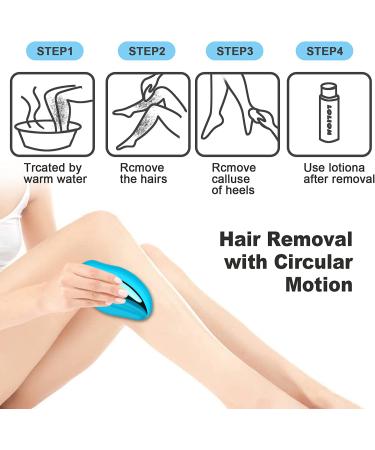 Crystal Hair Eraser - Portable Painless Hair Removal Tool for Men and Women - Washable and Reusable - Skin Exfoliator - Matte Black - Buy Online on SooperMarket.com