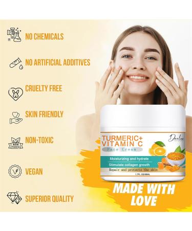 Vitamin C Face Cream - Vitamin C Cream with Hyaluronic Acid 50ml - Face Moisturiser to Nourish Skin - Smooth Lines & Boost Glow - With Vitamin C and Super Citrus For Radiant - Healthy Skin - Buy Online on SooperMarket.com