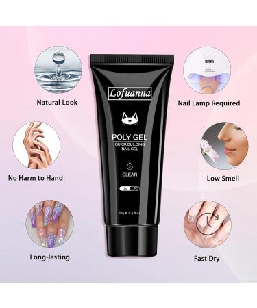 Lofuanna Poly Gel Nail Kit - Nude Set | 4 Colors Poly Extension Gel Starter Kit with Slip Solution | All-in-One Nail Strengthening Gel | DIY for Beginners - Buy Online on SooperMarket.com