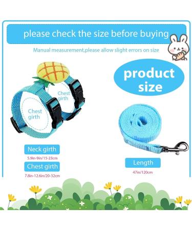 4 sets adjustable rabbit harness and leash set small animal cute waistcoat harness leash ferret harness guinea pig harness ferret leash with decorations for rabbit kitten puppy - Buy Online on SooperMarket.com