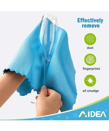 AIDEA Microfiber Glass Cleaning Cloths-8PK  Premium Microfiber Glass and Window Cleaner  Lint Free Quickly Clean Windows  Glasses  Windshields  Mirrors  Stainless Steel-12"x12" - Buy Online on SooperMarket.com