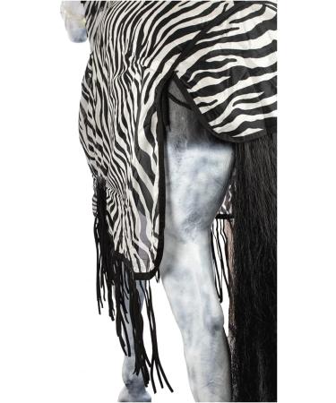 Marengos Zebra Fly Outdoor Ceiling Blanket | Insect Protection | Saddle Cutout & Neck Part | Fine-Meshed Design | Black & White | 125 cm - Buy Online on SooperMarket.com