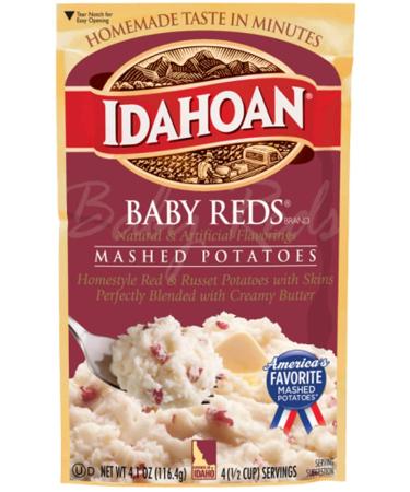 Idahoan Baby Reds Mashed Potatoes  Made with Gluten-Free Red & Russet Potatoes  36.9oz Value Pack includes 9 Pouches (4 Servings Each) - Buy Online on SooperMarket.com