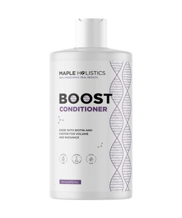 Boost Biotin Conditioner for Hair Growth - Sulfate Free Biotin and Collagen Conditioner for Women and Men with Moisturizing and Volumizing Castor and Rosemary Oil for Fine Weak & Dull Hair (16 Fl Oz)