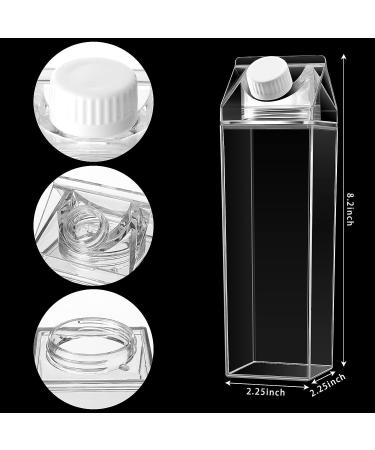 17 oz Clear Milk Carton Water Bottles - Reusable Portable Juice Tea Jug for Outdoor Activities (2 Pack) - Buy Online on SooperMarket.com