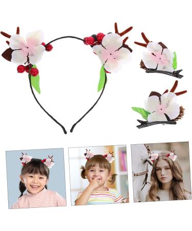 minkissy 1 Set Christmas Headdress Antlers Ears Headband Reindeer Headwear Fawn Headband Antlers Headband Hair Accessories for Girls Christmas Headbands Pair Clip Women's Metal Elk Horns - Buy Online on SooperMarket.com