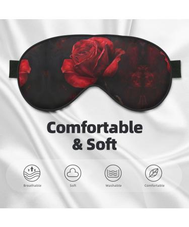 Red Rose Soft Sleep Eye Mask - Breathable Travel Eye Patch for Women | Perfect for Relaxation - Buy Online on SooperMarket.com