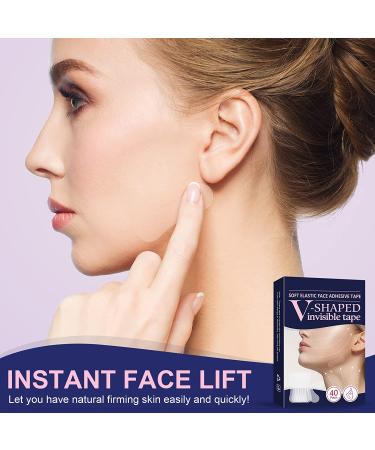 Invisible Waterproof Face Lift Tape - 40 Pcs Instant Lifting Stickers for Face & Neck - High Elasticity, Makeup Tools for Wrinkle Reduction & Facial Line Improvement - Buy Online on SooperMarket.com