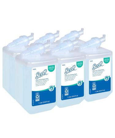 Scott Foam Hair and Body Wash (91553) Light Blue Fresh Scent Shampoo - 1.0L, 6 Pack/Case - Buy Online on SooperMarket.com
