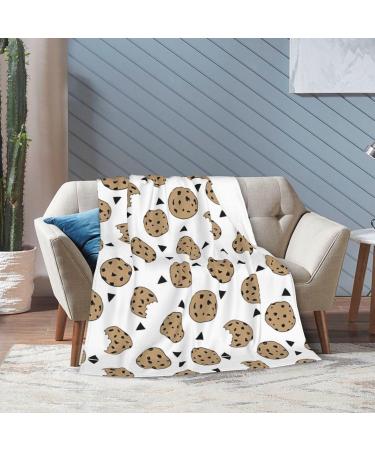 Yyhhaofa Cookies Food Chocolate Chip Biscuits 40"x30" Ultra Soft Micro Fleece Blanket - Anti-Wrinkle Hypoallergenic and Long Lasting Black 40"x30" - Buy Online on SooperMarket.com