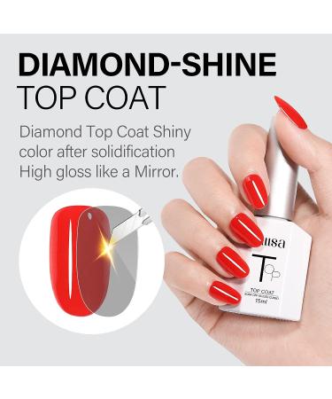 AILLSA Base and Top Coat Gel Nail Polish Set - Long Lasting Clear Gel Base Coat with High Gloss Shine - Soak Off U V LED Gel Polish - DIY Nail Art at Home - 2PCS 0.51 Fl Oz - Buy Online on SooperMarket.com