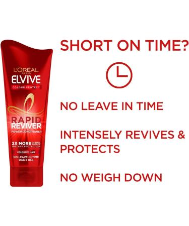 L Oreal Elvive Colour Protect Rapid Reviver Coloured Hair Power Conditioner 180 ml (Pack of 4) - Buy Online on SooperMarket.com