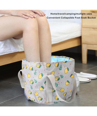 Verdant Touch Portable Travel Foot Bath Tub Portable Travel Foot Bath Tub Waterproof Collapsible Foot Bath Basin for Outdoor Picnic High Temperature Resistance Gray Lemon - Buy Online on SooperMarket.com