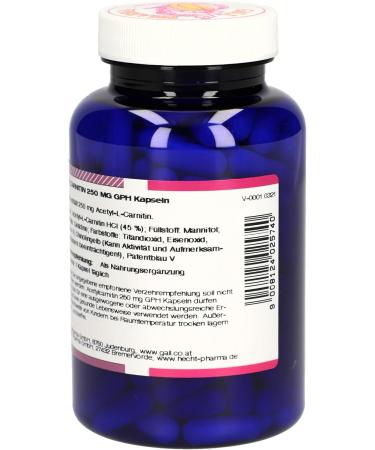 Buy Gall Pharma Acetylcarnitine 250 mg Capsules - 180 Pieces | International Shipping Available - Buy Online on SooperMarket.com