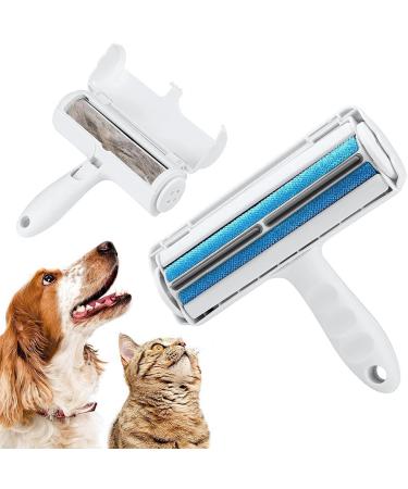 Roller Pet Hair Remover and Reusable Lint Roller Cat Hair Remover for Furniture Couch Carpet Clothing and Bedding - Portable Multi-Surface Fur Removal Tool(Blue)