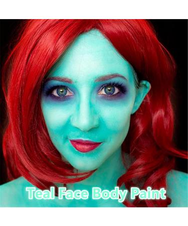 Go Ho Teal Water-Based Face Paint Stick 1.06 Oz - Non-toxic Cream Body Makeup for Theater, Halloween, SFX Cosplay - Washable & Full Coverage for Adults and Children - Buy Online on SooperMarket.com