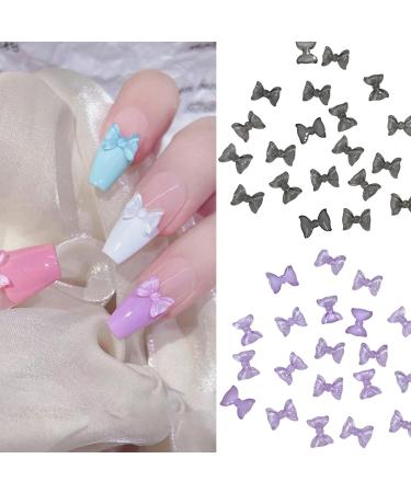 50x Cute Bowknot Nail Resin Nails Art Decorations 3D Nails Art Jewels Supplies For Acrylic Nails 50x 3d Nails Art Bowknot Nail Nails Decoration Jewels Supplies jelly white - Buy Online on SooperMarket.com