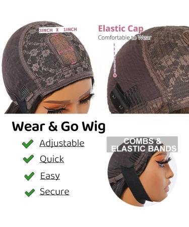 U&A Wear and Go Short Bob Wig with Bangs - 10 inch Black Brazilian Virgin Human Hair 180 Density - Buy Online on SooperMarket.com