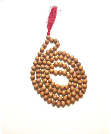 CMEI Sandalwood Mala Beads 108+1 8mm Mala Necklace Japa Mala Hand Knotted Tibetan Mala Prayer Beads Meditation Beads Yoga Necklace (Red Tassel)