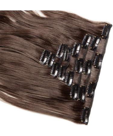 24 Curly Clip-In Hair Extensions - Light Brown Synthetic Hairpiece #24 Inch Curly - Buy Online on SooperMarket.com