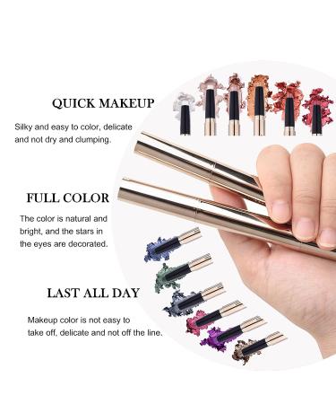 Cream Eyeshadow Stick 2-in-1 Eye Shadow Pencil Crayon with Smudger | Waterproof & Long-Lasting Eye Makeup | Midnight Black Blue Shimmer Eye Shadow Stick - Buy Online on SooperMarket.com