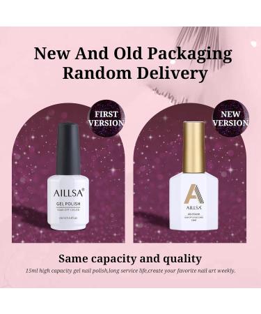 AILLSA Glitter Gel Nail Polish - Reflective Purple 15 ML - Sparkly Gel Soak Off UV/LED - Manicure Salon & Home Use - Gift for Her - Buy Online on SooperMarket.com