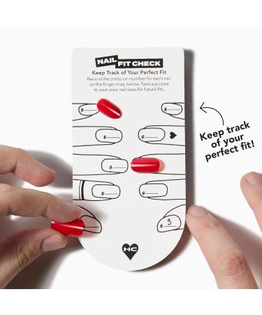 Hard Candy Press On Nails Fire Red | Short Round Fake Nails Gel-Like Shine | 30 Nail Kit with Glue & Reusable Case | Pack of 24 - Buy Online on SooperMarket.com
