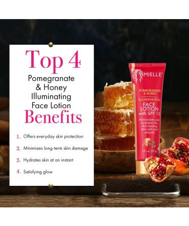 Mielle Organics Pomegranate & Honey Illuminating Face Lotion with SPF15 2oz - Buy Online on SooperMarket.com