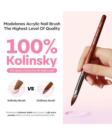 Modelones Acrylic Nail Kit - Clear White & Pink Powder Set with Rhinestone Glue & Brush | Perfect Starter Kit for Acrylic Nail Extensions - Buy Online on SooperMarket.com