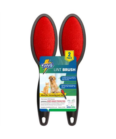 Twinko Max Lint Brush Lint Remover Pet Hair Remover Clothes Brush Magic Lint Remover Brush Sheet and Carpet Cleaning Brush 2-Sided and Reusable No Need Lint Roller Refill. (2 Pack)