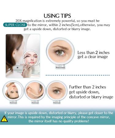 5-Inch 20X Magnifying Mirror | Two Sided | Folding Makeup Mirror for Makeup Application, Tweezing & Blackhead Removal - Blue - Buy Online on SooperMarket.com