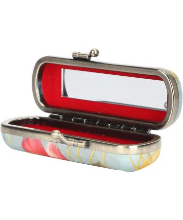 Shop Vintage Embroidery Lipstick Gloss Case | Portable Lipstick Holder with Mirror | Stylish Cosmetic Storage Set - Buy Online on SooperMarket.com