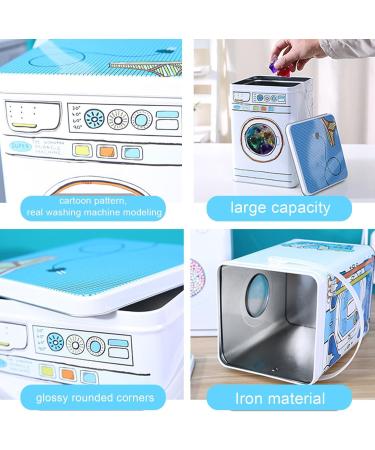 Iron Detergent Container Large Capacity Perspective Window Washing Machine Shape Multifunctional Storage Box for Tapes Stationery Socks - Buy Online on SooperMarket.com