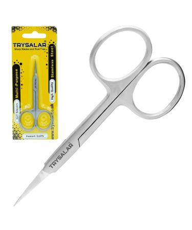 TrySalar Cuticle Scissors Professional Small Sharp Straight Stainless Steel Trimming Cutter for Men Women Toenails Fingers Dead Skin Manicure Nose Beard Hair Eyebrows