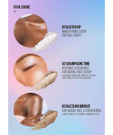 KAJA Viva Shine BENTO | Multi-Highlighter Trio | Glitter for Face & Body | Vegan & Cruelty-Free - 18 Viva Shine - Buy Online on SooperMarket.com