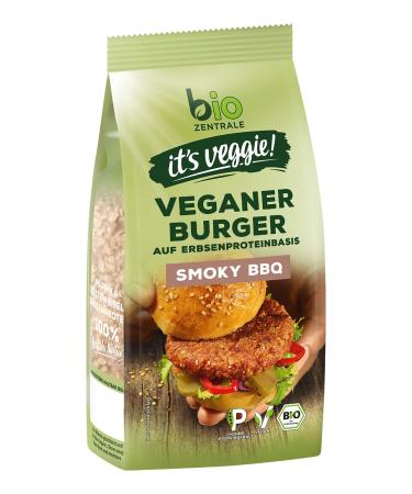Biocentrale vegan burger smoky bbq 170 g approx. 4 burgers vegan meat alternative from pea protein high protein content without soy frying and grilling burger smokey bbq 170 g (1 Pack)