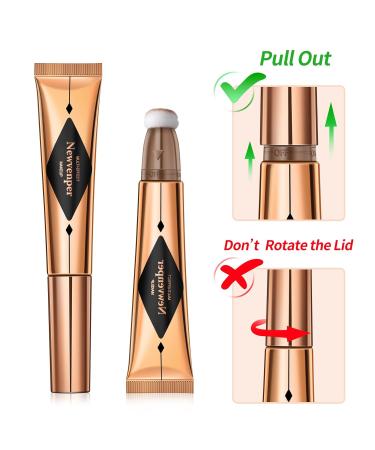 Long-Lasting Contouring Stick with Pillow Applicator - Liquid Contour Wand for Cheeks | Creamy Formula - 15g #01 - Buy Online on SooperMarket.com