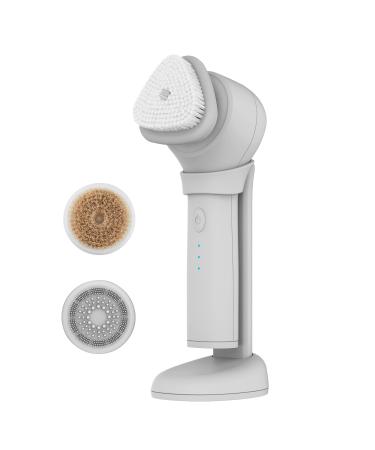 skn by conair Daily Glow Sonic Facial Cleansing Brush, All-in-One Facial Brush Includes 3 Interchangeable Attachments for Complete Cleansing, Exfoliation, and Rejuvenation Daily Glow Sonic Facial Brush