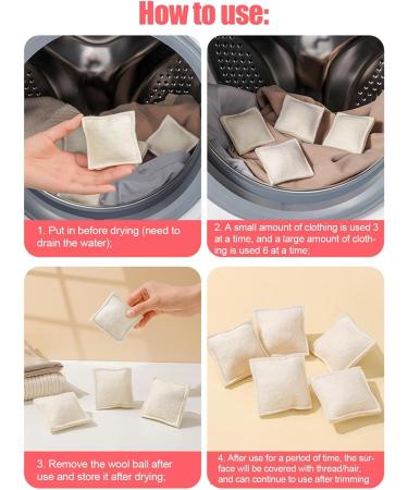 Fovolat Laundry Wool Dryer Balls Square Wool Dryer Balls Square Shape Dry Cleaning Kit Set Natural Fabric Softener Household Gadgets for Dryer - Buy Online on SooperMarket.com