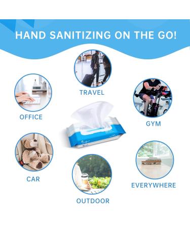 Beautifier Life 75% Alcohol Hand Sanitizer Wet Wipes with Aloe & Vitamin E - 200 Count for Men, Women & Kids - Buy Online on SooperMarket.com