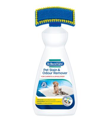 Dr. Beckmann Pet Stain & Odor Remover removes stains and odors caused by pets including applicator brush 650 ml