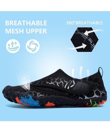 Kids Water Shoes | Lightweight Comfort Sole | Slip-on Aqua Shoes | 5 Toe Socks | Black - Buy Online on SooperMarket.com