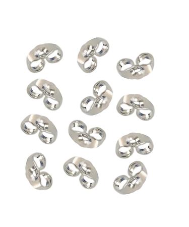 12pcs/6 Pairs 925 Sterling Silver Earring Backs Replacement Secure Ear Locking for Stud Earrings Ear Nut for Posts, 5x6mm