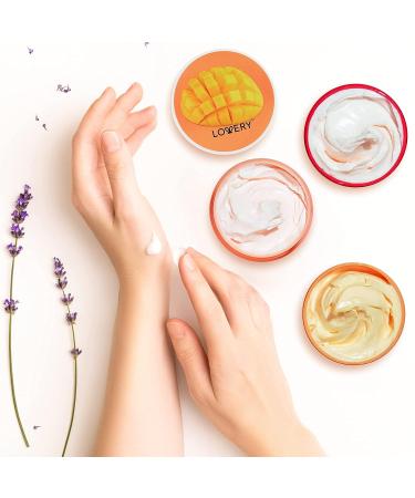 Whipped Body Butter Cream Trio - Mango, Pink Grapefruit, Strawberry Scents | Shea Enriched | Hydrating Moisturizer for Normal to Dry Skin | Men & Women | 3pc - Buy Online on SooperMarket.com