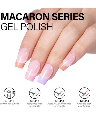 AILLSA Pastel Pink Gel Nail Polish Set Lavender Purple Lilac Orange Macaron Gel Polish with Base and Top Coat Long Lasting All Season Color Soak Off U V L ED Manicure Art Salon DIY at Home 7Pcs 8ML Pink Macaron - Buy Online on SooperMarket.com