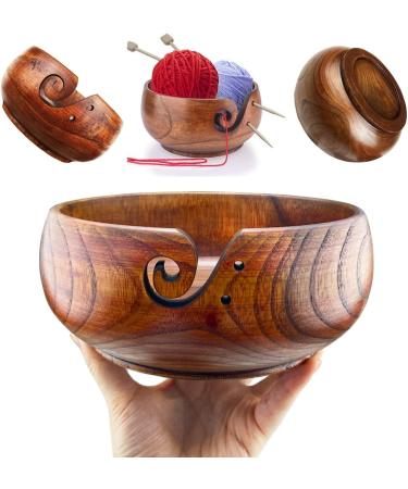 Handmade Rosewood Yarn Bowl Holder - X-Large Size for Knitting & Crochet - Perfect Gift for Mother's Day & Christmas - Buy Online on SooperMarket.com